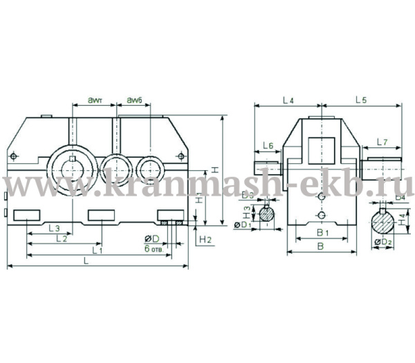 Редуктор 1Ц2У 355 Редуктор 1Ц2У 355